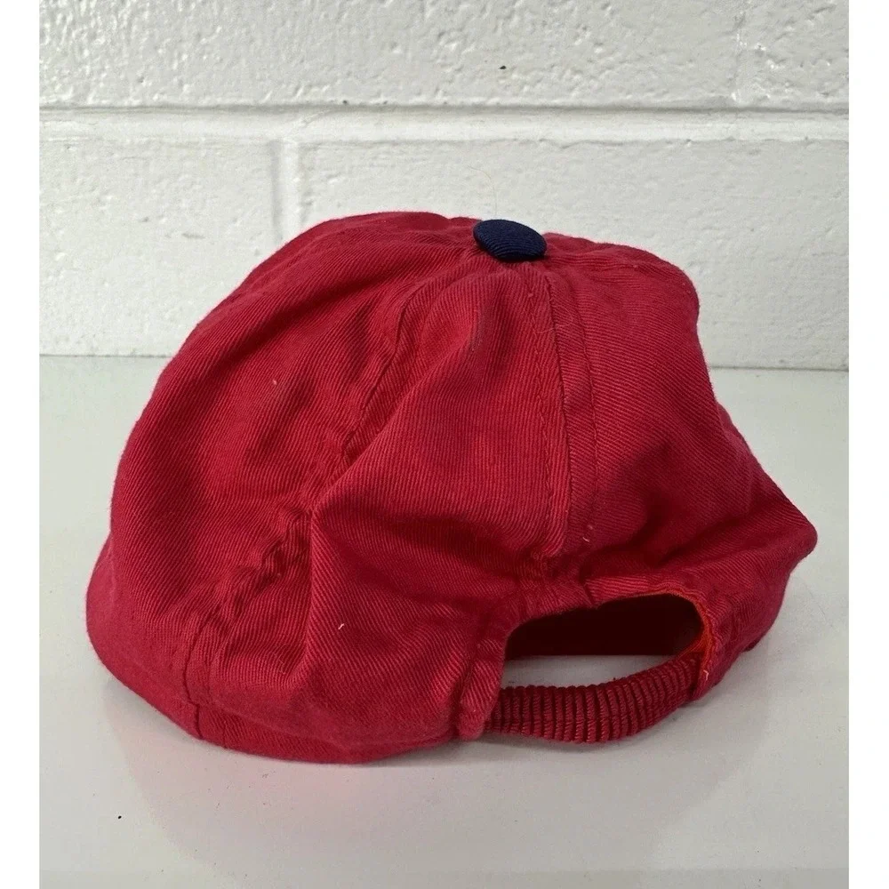 Vintage Mickey Mouse Baseball Hat Kids Walt Disney World Cap Nautical Red White